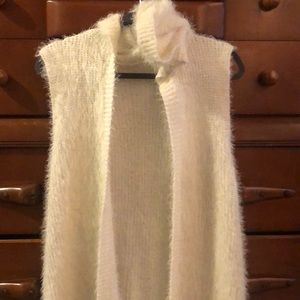 Three Bird Nest furry, hooded sweater vest